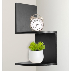 image:imageCorner Shelf Greenco Modern Design 2 Tier Floating Shelves for Walls EasytoAssemble Corner Shelf Wall Mount for Bedrooms and Living Rooms Espresso FinishEspresso