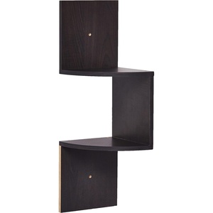 image:imageGreenco 2Tier Corner Shelves Natural Finish  Floating WallMounted Home Decor Set  Wall Shelf  Living Room Bedroom Bathroom Office House Cubicle AccessoriesDecorationsStorageOrganizerEspresso