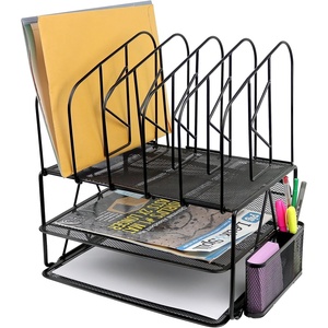 image:imageGreenco Mesh 3 Tier Document Letter Tray Desk Organizer Black2Tier  Sorter