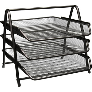 image:imageGreenco Mesh 3 Tier Document Letter Tray Desk Organizer Black3Tier
