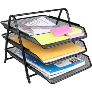 image:imageGreenco Mesh 3 Tier Document Letter Tray Desk Organizer Black3Tier Standard