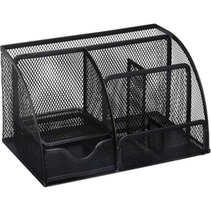 image:imageGreenco Mesh Desk Organizer Office amp Dorm Room Supplies Caddy 6 Compartments Small Black Desk Organizer for Pen Pencil Small Office Supplies and Stationary Accessories Storage OrganizationNew
