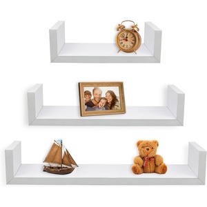 image:imageGreenco Set of 3 Floating U Shelves EasytoAssemble Floating Wall Mount Shelves for Bedrooms and Living Rooms White Finish