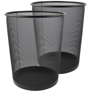 image:imageGreenco Small Round 6 Gallon Black Mesh Trash Cans for Home or Office Set of 2