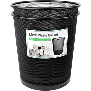 image:imageGreenco Small Trash Cans for Home or Office 2Pack 45 Gallon Black Mesh Round Trash Cans  Desk Trash Can  Lightweight Sturdy for Under Desk Kitchen Bedroom Den Dorm Room or Recycling Can