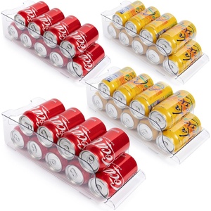 image:imageGreenco Soda Can Organizer for Refrigerator Holds 9 12 oz Cans or 11 75 oz Fridge Bins Fridge Can Soda Holder for Refrigerator Kitchen Organization Storage Fridge Durable Handle  Set of 4