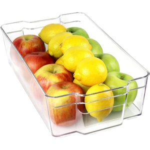 image:imageGreenco Stackable Refrigerator and Freezer Wide Storage Bin With Handles 148 x 83x 375 ClearWide
