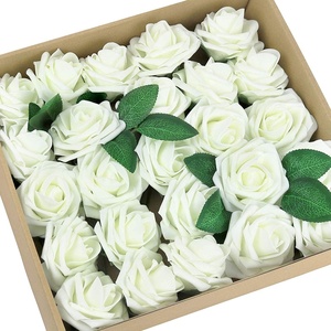 image:imageGreenco Set of 25 Artificial Roses in Stem Realistic Looking Faux Flowers in Gift Box for Weddings Parties Floral Arrangements Centerpieces and Gifts  Red GRC3207White